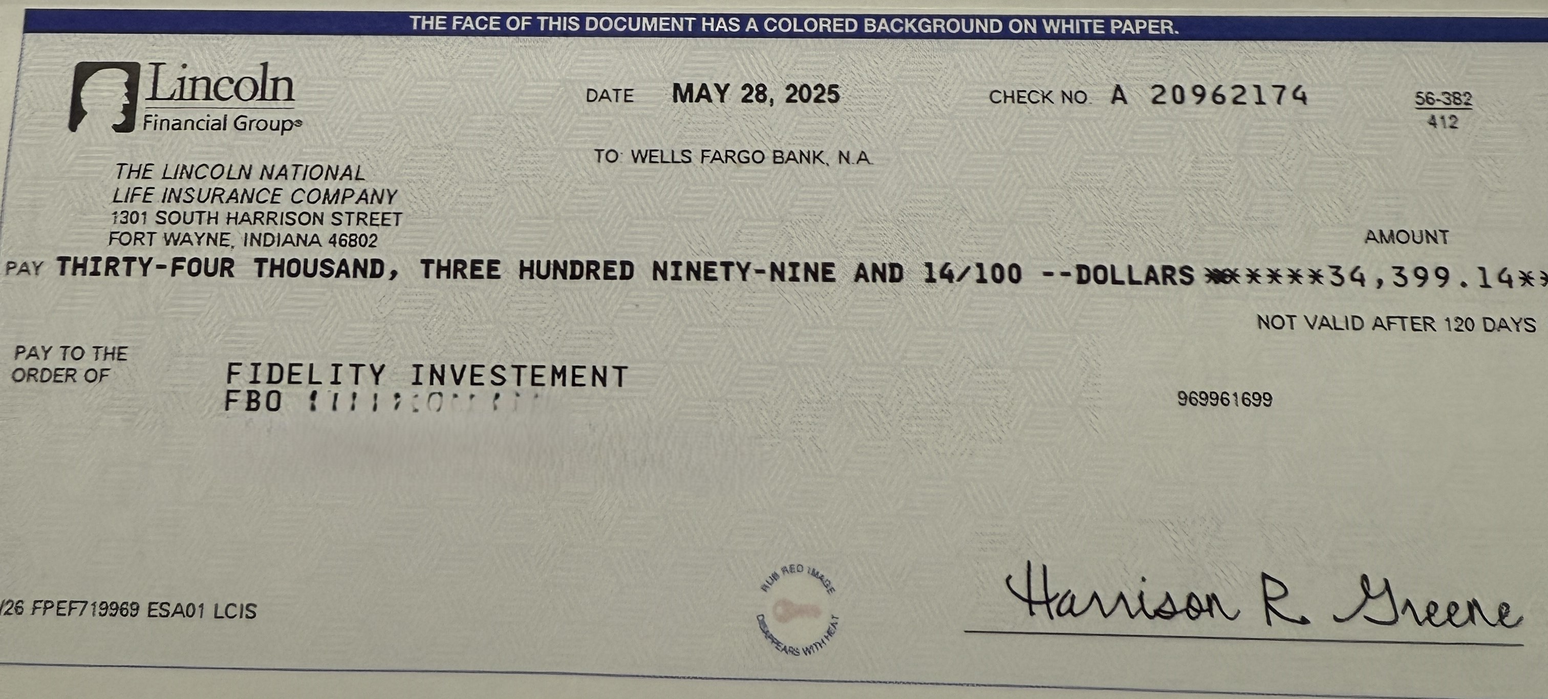 The infamous retirement check in the mail